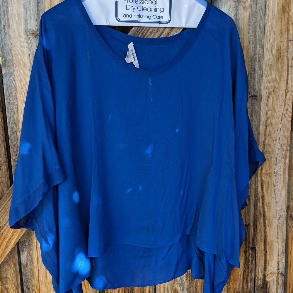 Helmut Lang sheer Poncho style top
